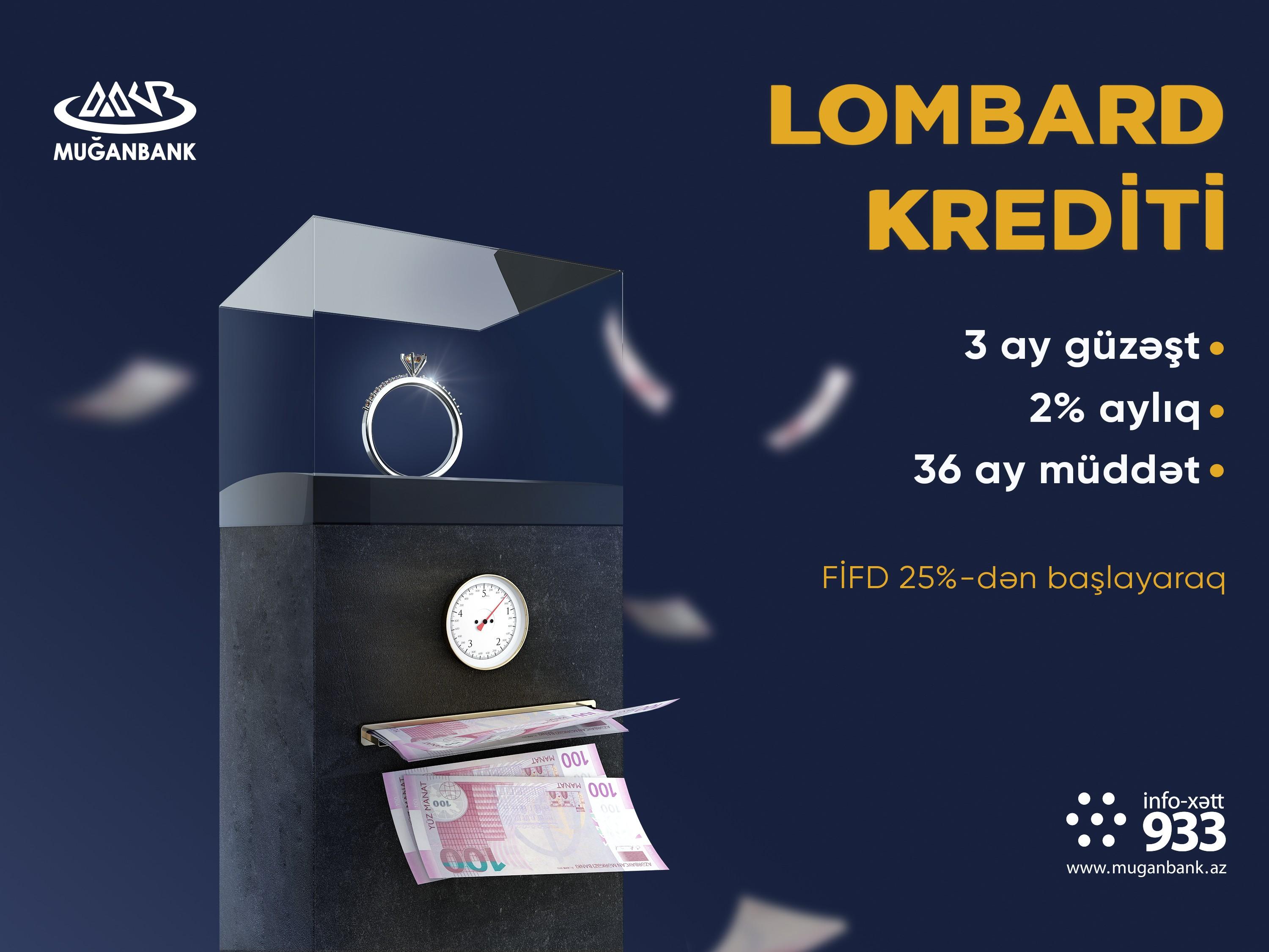 Ломбардный кредит. Lombard kreditləri. Muganbank. Muğanbank ASC. Muganbank kredit sifarisi.